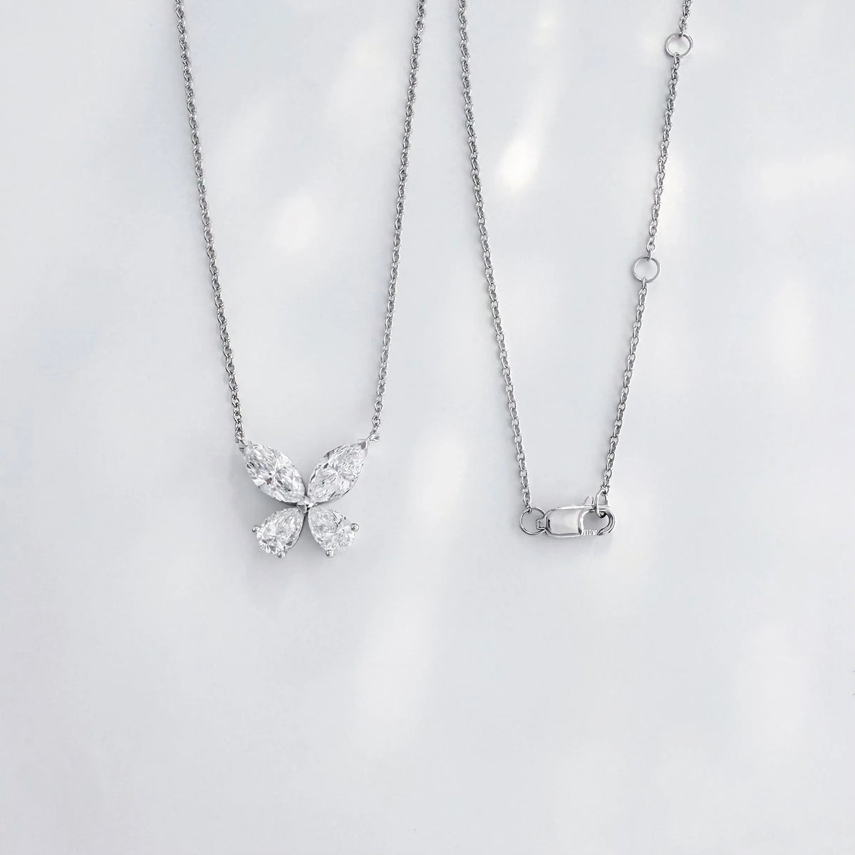 1.72 ctw Butterfly Mixed-Cut Lab-Grown Diamond Necklace in PT950 Platinum – APYN0005-PT