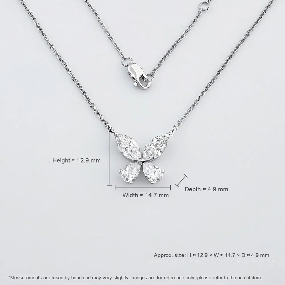 1.72 ctw Butterfly Mixed-Cut Lab-Grown Diamond Necklace in PT950 Platinum – APYN0005-PT