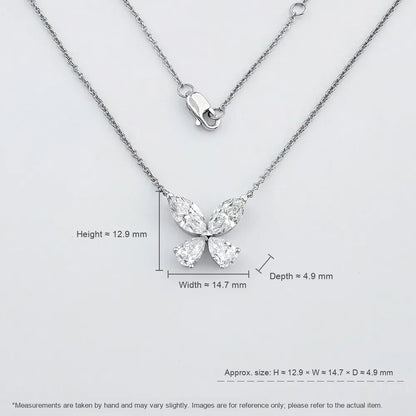 1.72 ctw Butterfly Mixed-Cut Lab-Grown Diamond Necklace in PT950 Platinum – APYN0005-PT