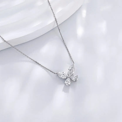 1.7 ctw Butterfly Adjustable Mixed-Cut Lab-Grown Diamond Necklace in 18K White Gold – APYN0005-W
