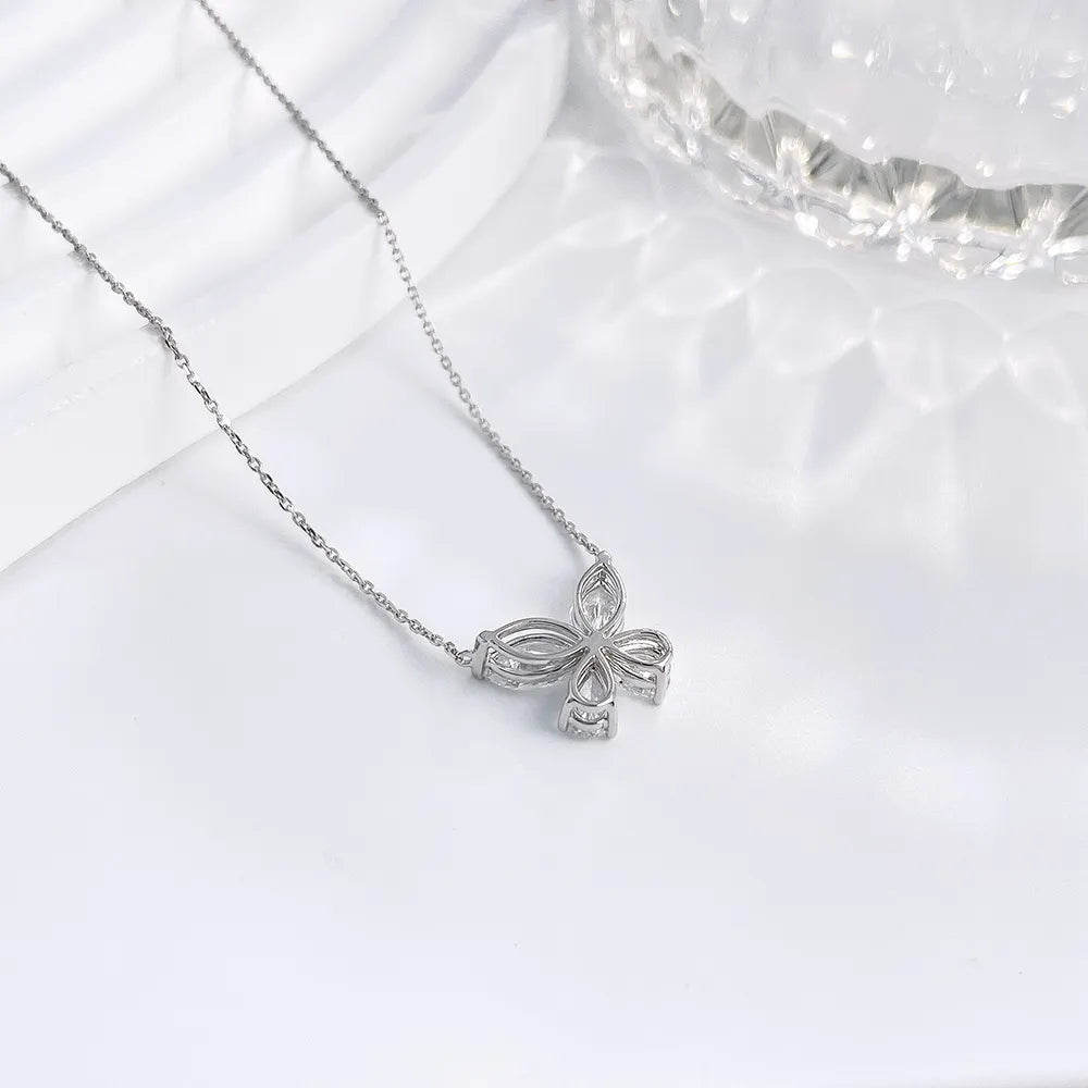 1.7 ctw Butterfly Adjustable Mixed-Cut Lab-Grown Diamond Necklace in 18K White Gold – APYN0005-W