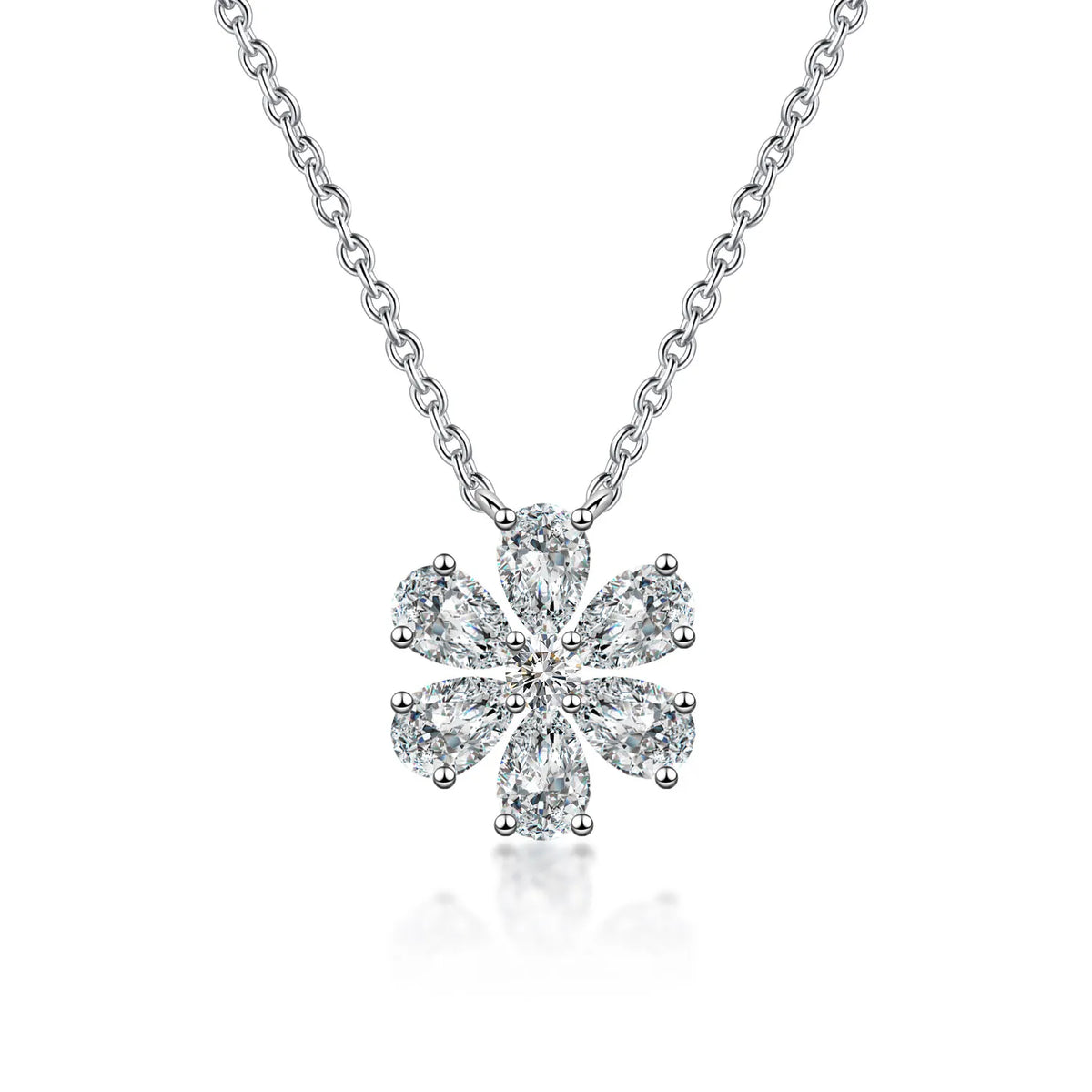 1.01 ctw Floral Mixed-Cut Lab-Grown Diamond Necklace in PT950 Platinum – APYN0006-PT