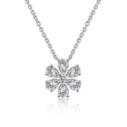 1.01 ctw Floral Mixed-Cut Lab-Grown Diamond Necklace in PT950 Platinum – APYN0006-PT