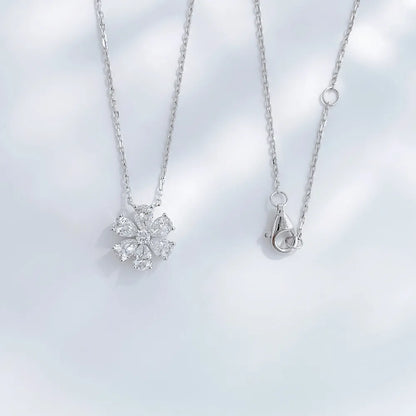 1.01 ctw Floral Mixed-Cut Lab-Grown Diamond Necklace in PT950 Platinum – APYN0006-PT