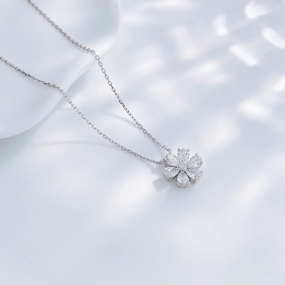 1.01 ctw Floral Mixed-Cut Lab-Grown Diamond Necklace in PT950 Platinum – APYN0006-PT