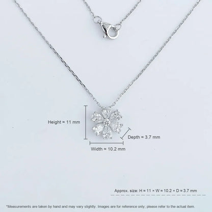 1.01 ctw Floral Mixed-Cut Lab-Grown Diamond Necklace in PT950 Platinum – APYN0006-PT