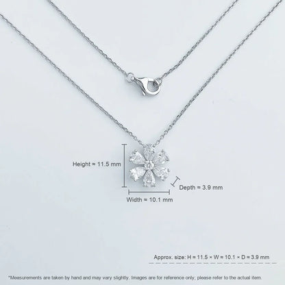 0.97 ctw Floral Round-Cut Lab-Grown Diamond Necklace in 18K White Gold – APYN0006-W