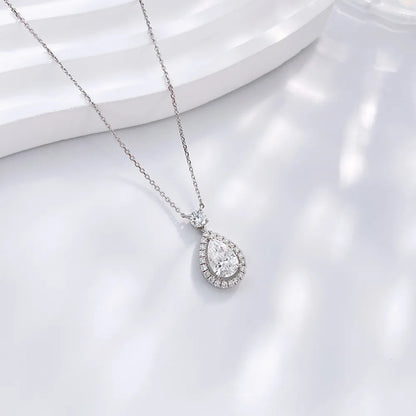 1.01 ct Celestial Pear-Cut Lab-Grown Diamond Necklace in 18K White Gold – APYN0008-W