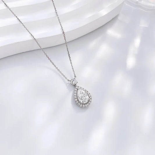 1.01 ct Celestial Pear-Cut Lab-Grown Diamond Necklace in 18K White Gold – APYN0008-W