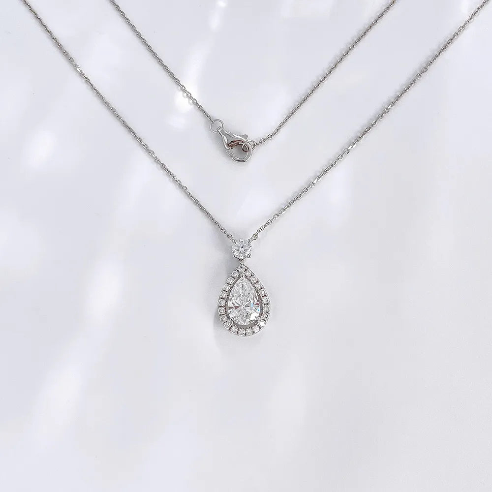 1.01 ct Celestial Pear-Cut Lab-Grown Diamond Necklace in 18K White Gold – APYN0008-W