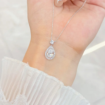 1.01 ct Celestial Pear-Cut Lab-Grown Diamond Necklace in 18K White Gold – APYN0008-W