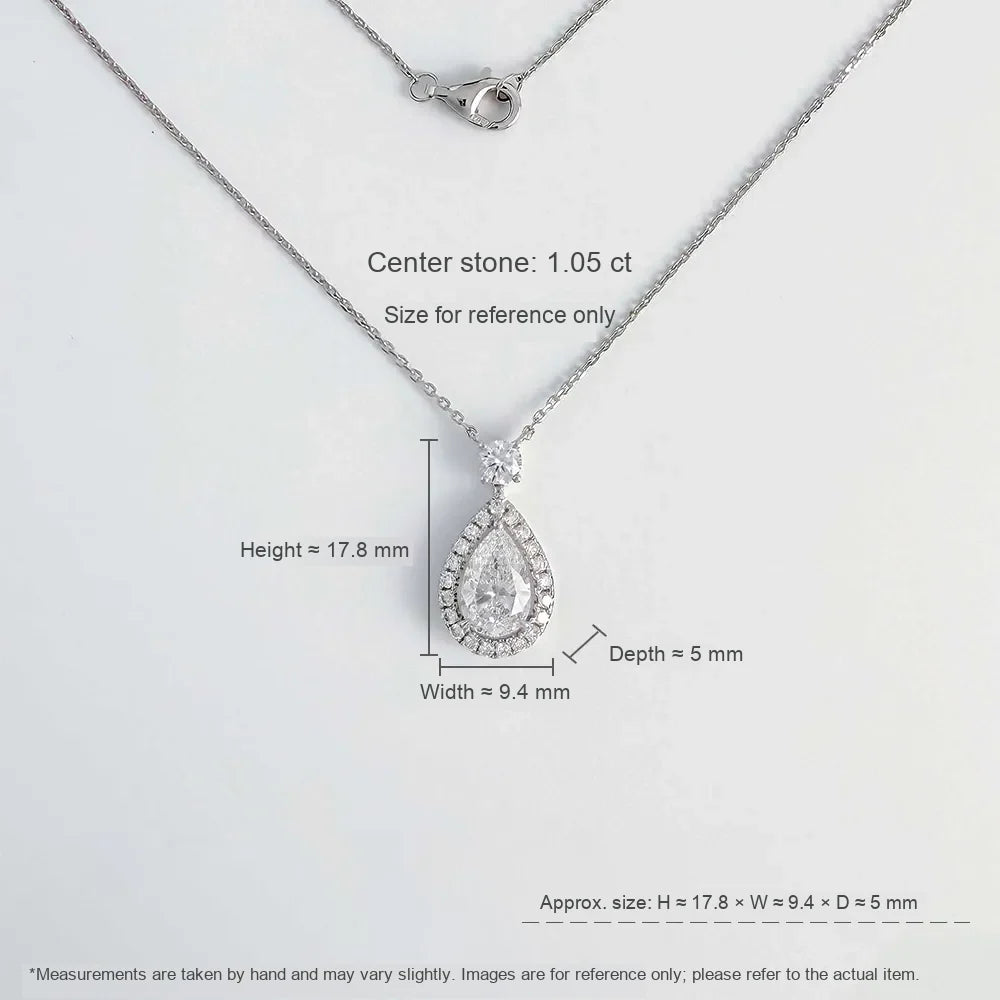 1.01 ct Celestial Pear-Cut Lab-Grown Diamond Necklace in 18K White Gold – APYN0008-W