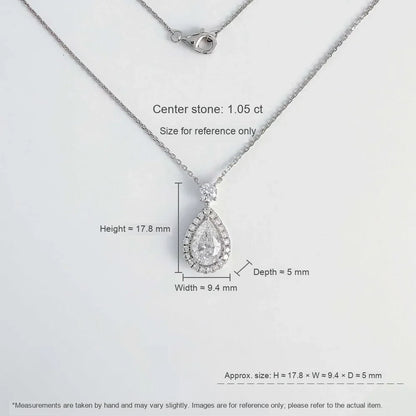 1.01 ct Celestial Pear-Cut Lab-Grown Diamond Necklace in 18K White Gold – APYN0008-W