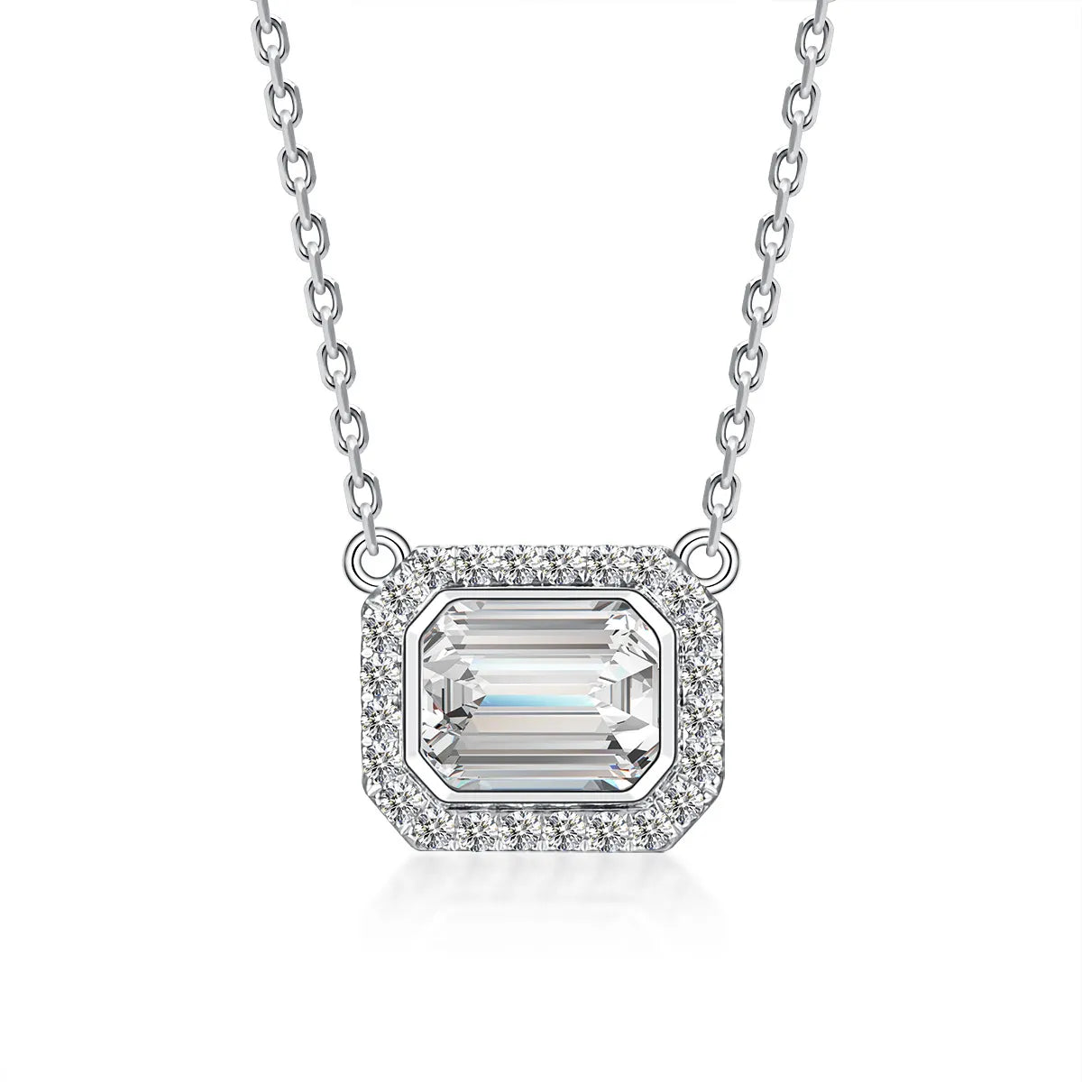 1.04 ct Celestial Adjustable Emerald-Cut Lab-Grown Diamond Necklace in PT950 Platinum