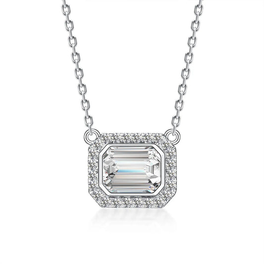 1.04 ct Celestial Adjustable Emerald-Cut Lab-Grown Diamond Necklace in PT950 Platinum