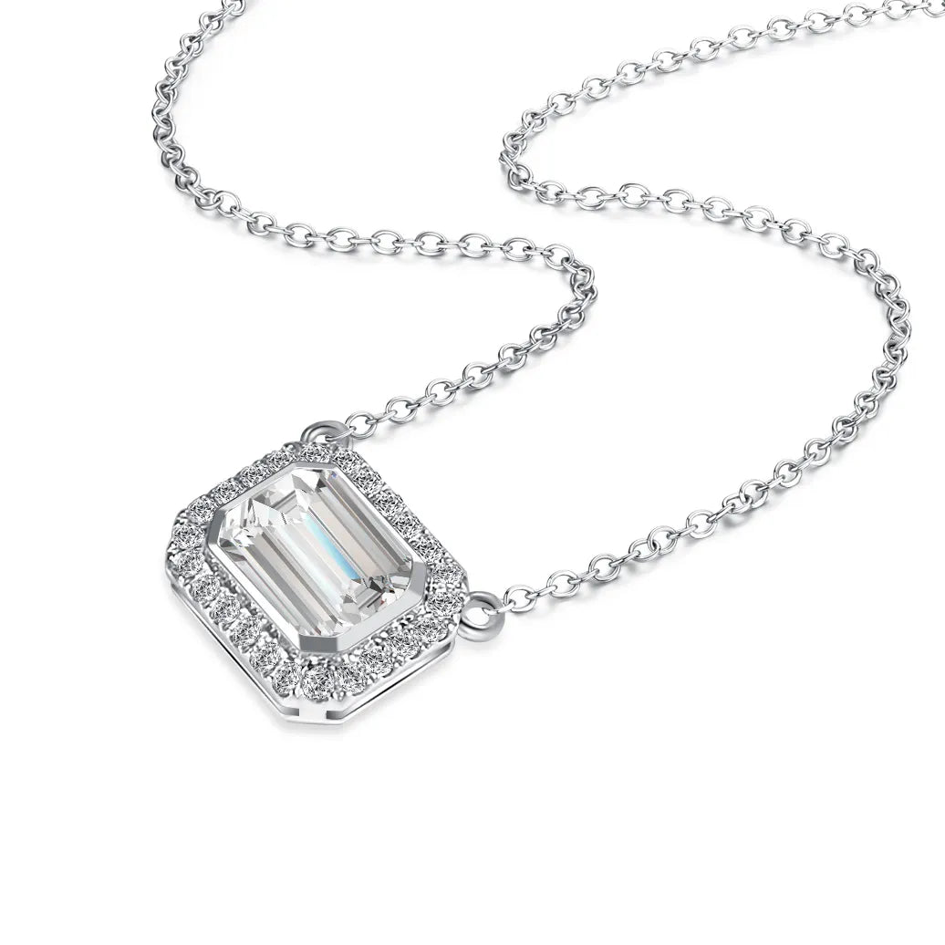 1.04 ct Celestial Adjustable Emerald-Cut Lab-Grown Diamond Necklace in PT950 Platinum