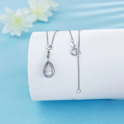 1 ct Celestial Pear-Cut Lab-Grown Diamond Necklace in 18K White Gold – APYN0011-W