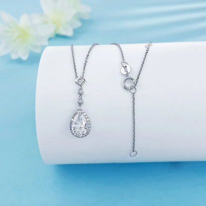 1 ct Celestial Pear-Cut Lab-Grown Diamond Necklace in 18K White Gold – APYN0011-W