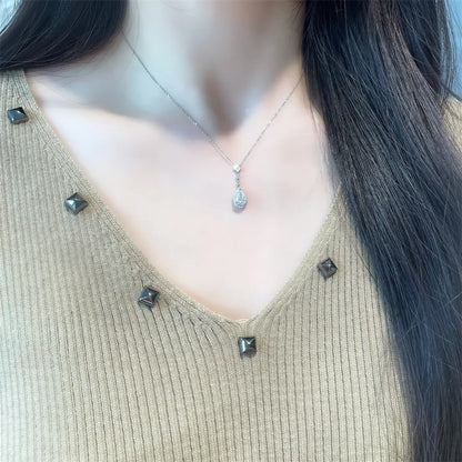 1 ct Celestial Pear-Cut Lab-Grown Diamond Necklace in 18K White Gold – APYN0011-W