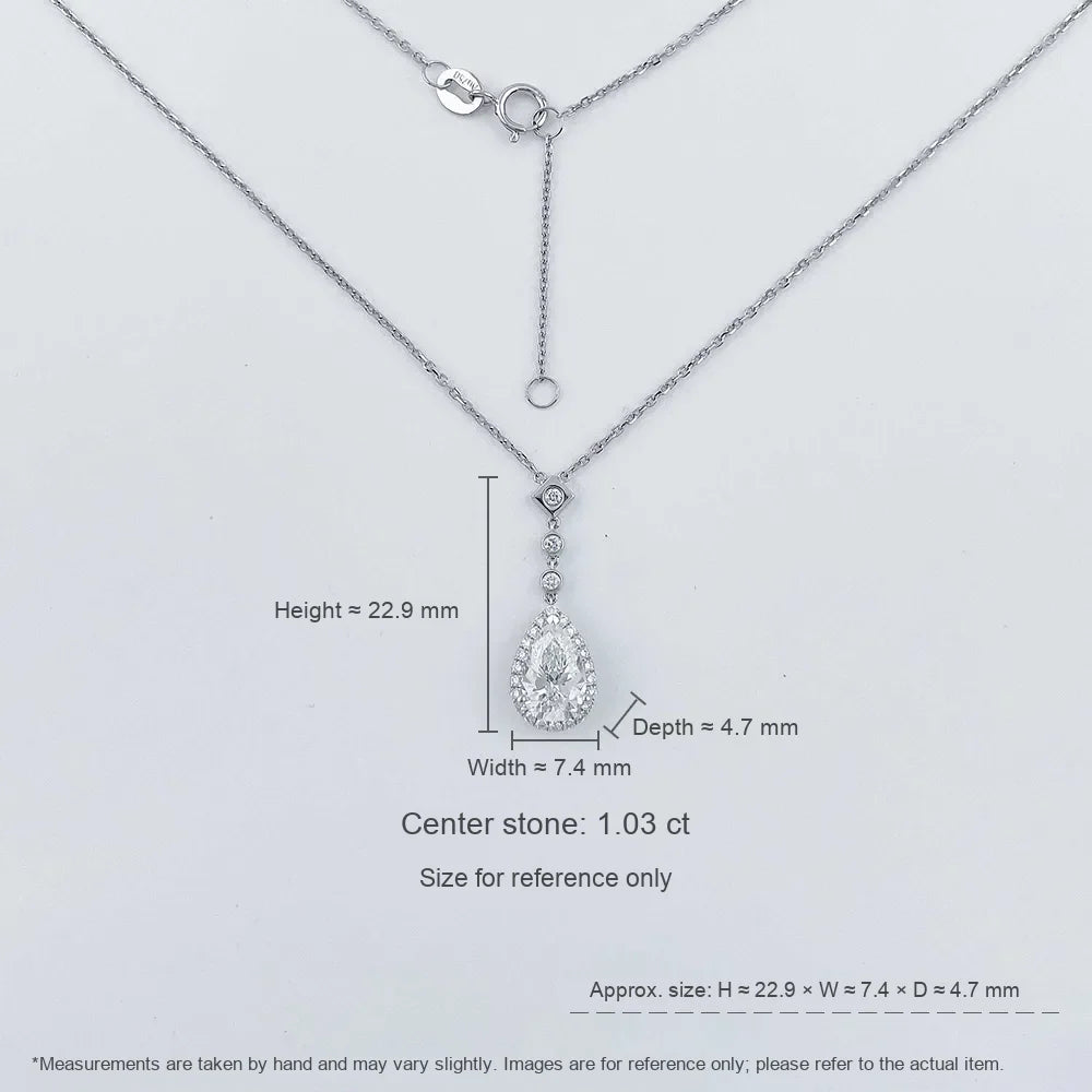 1 ct Celestial Pear-Cut Lab-Grown Diamond Necklace in 18K White Gold – APYN0011-W