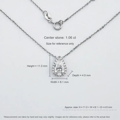 1.02 ct Celestial Pear-Cut Lab-Grown Diamond Necklace in PT950 Platinum