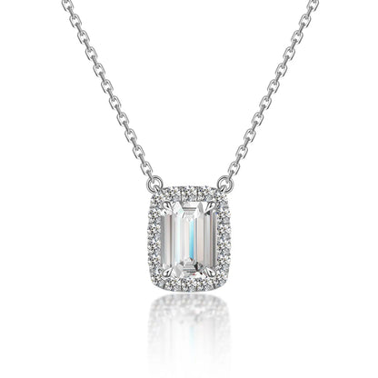 1.09 ct Statement Emerald-Cut Lab-Grown Diamond Necklace in PT950 Platinum