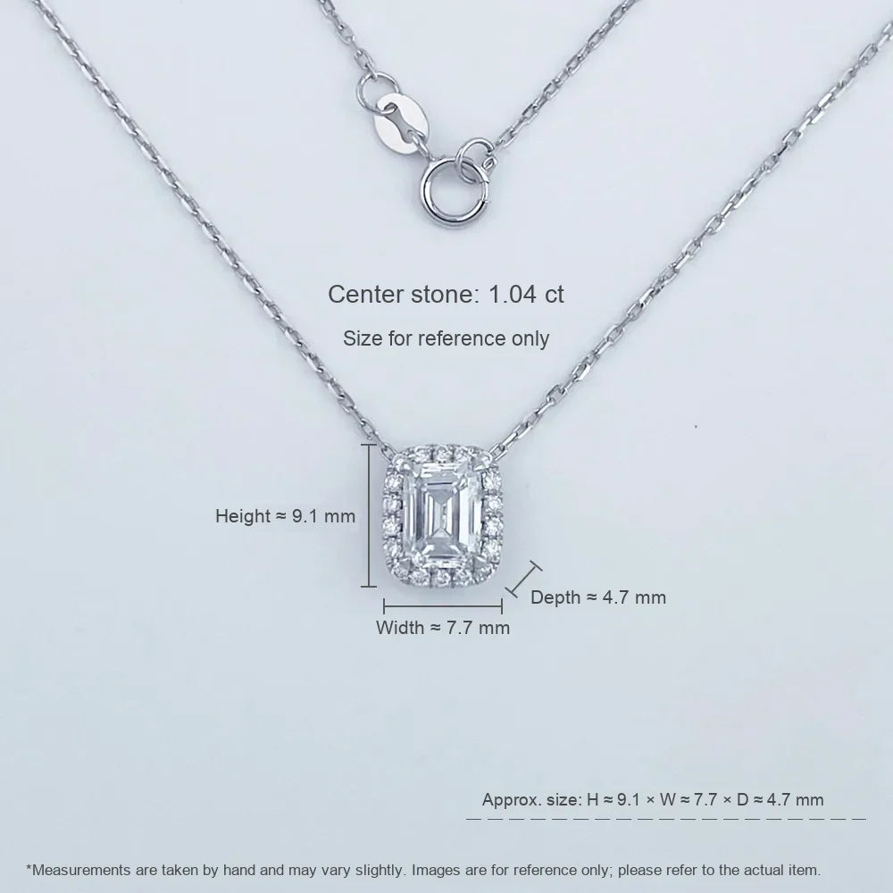 1.09 ct Statement Emerald-Cut Lab-Grown Diamond Necklace in PT950 Platinum
