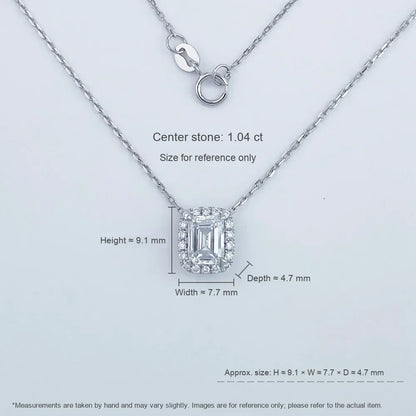 1.09 ct Statement Emerald-Cut Lab-Grown Diamond Necklace in PT950 Platinum
