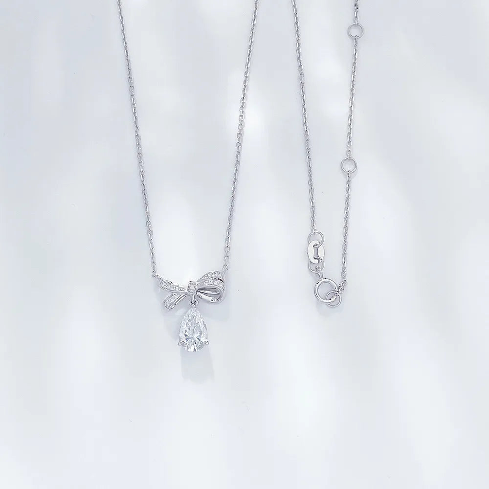 1.03 ct Bow Pear-Cut Lab-Grown Diamond Necklace in PT950 Platinum
