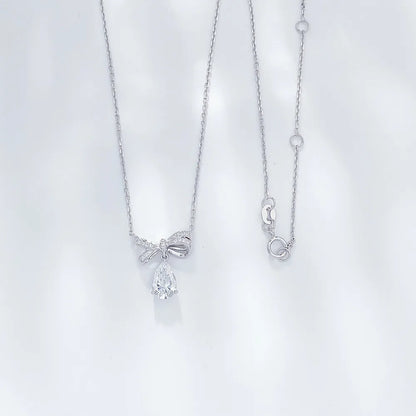 1.03 ct Bow Pear-Cut Lab-Grown Diamond Necklace in PT950 Platinum