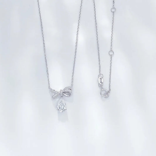 1.03 ct Bow Pear-Cut Lab-Grown Diamond Necklace in PT950 Platinum