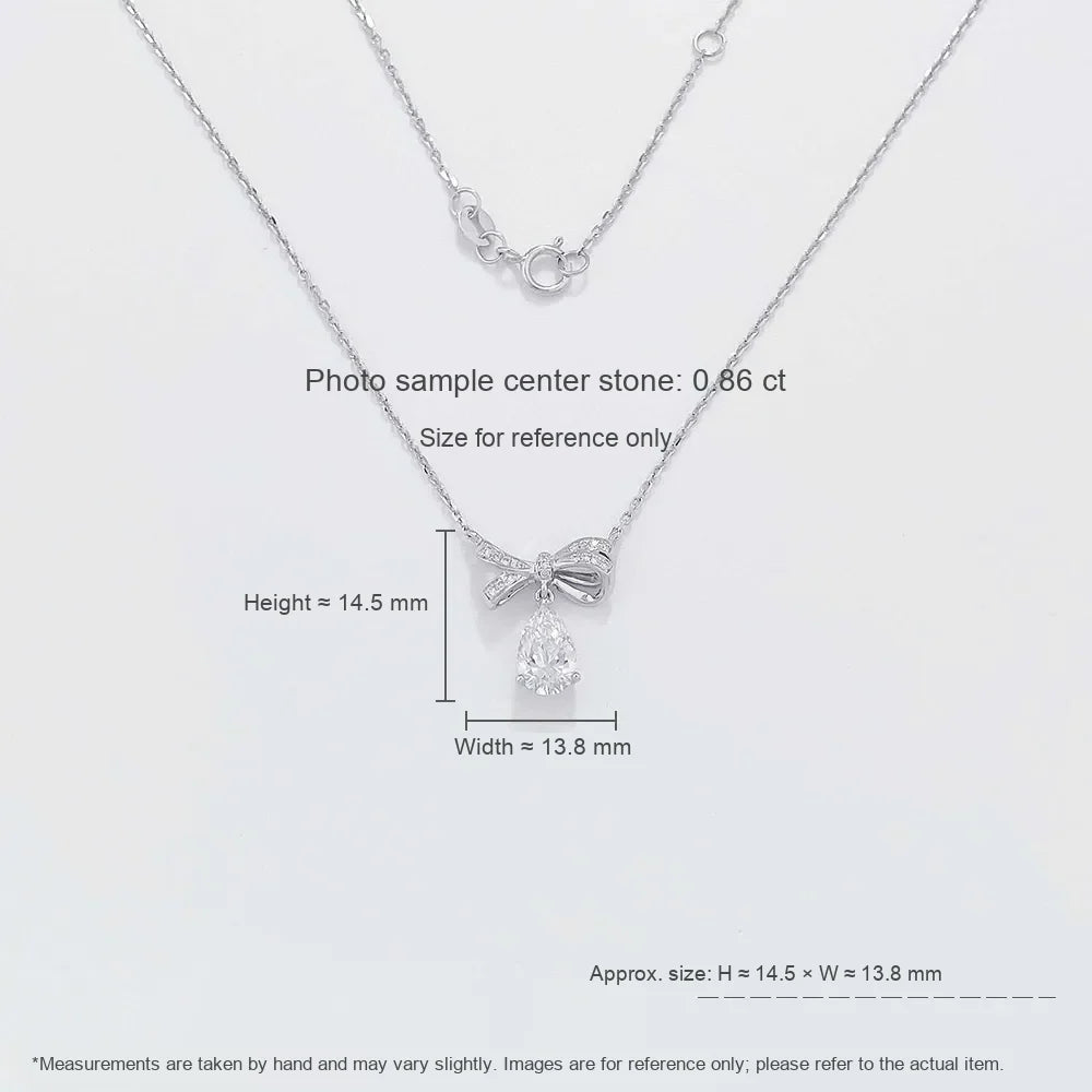 1.03 ct Bow Pear-Cut Lab-Grown Diamond Necklace in PT950 Platinum