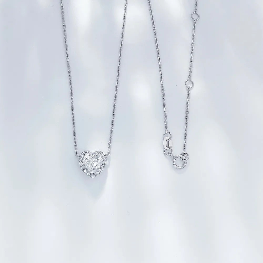 1.02 ct Celestial Three-Prong Heart-Cut Lab-Grown Diamond Necklace in PT950 Platinum