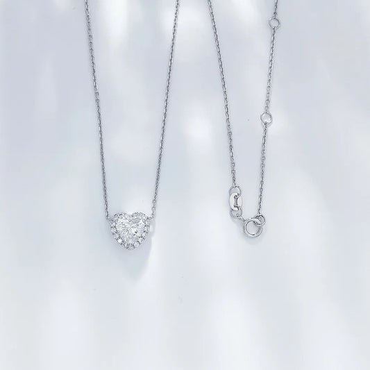 1.02 ct Celestial Three-Prong Heart-Cut Lab-Grown Diamond Necklace in PT950 Platinum