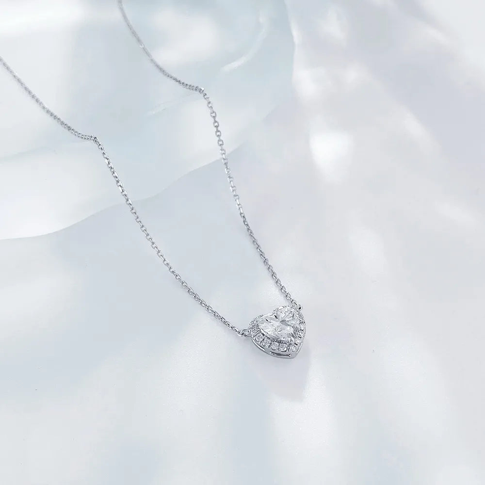 1.02 ct Celestial Three-Prong Heart-Cut Lab-Grown Diamond Necklace in PT950 Platinum