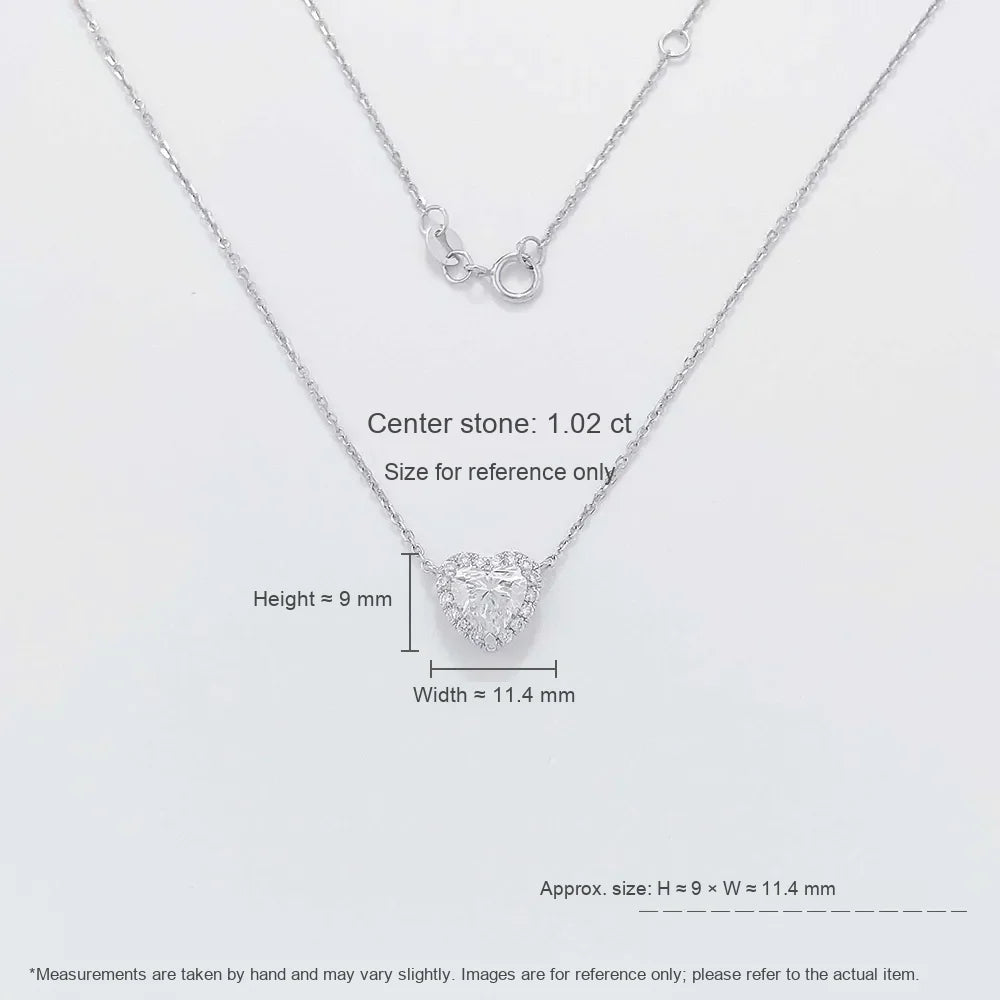 1.02 ct Celestial Three-Prong Heart-Cut Lab-Grown Diamond Necklace in PT950 Platinum
