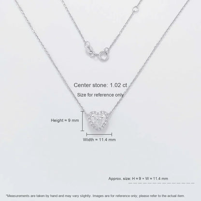 1.02 ct Celestial Three-Prong Heart-Cut Lab-Grown Diamond Necklace in PT950 Platinum