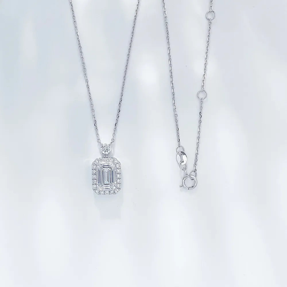 1.04 ct Adjustable Emerald-Cut Lab-Grown Diamond Necklace in PT950 Platinum – APYN0017-PT