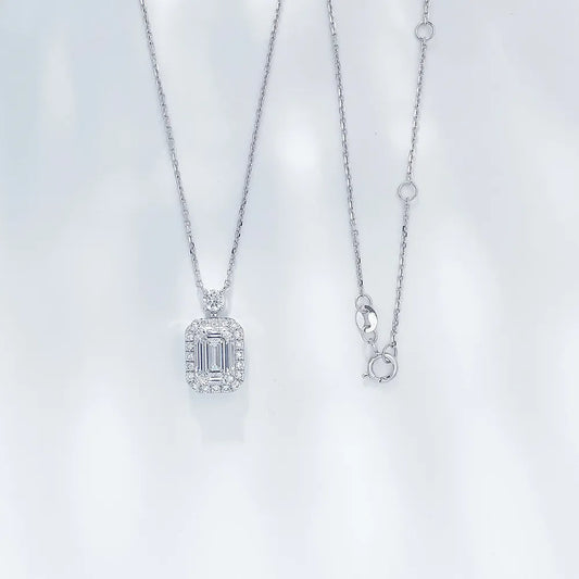 1.04 ct Adjustable Emerald-Cut Lab-Grown Diamond Necklace in PT950 Platinum – APYN0017-PT