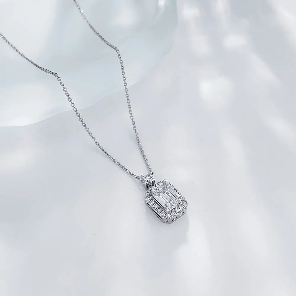 1.04 ct Adjustable Emerald-Cut Lab-Grown Diamond Necklace in PT950 Platinum – APYN0017-PT