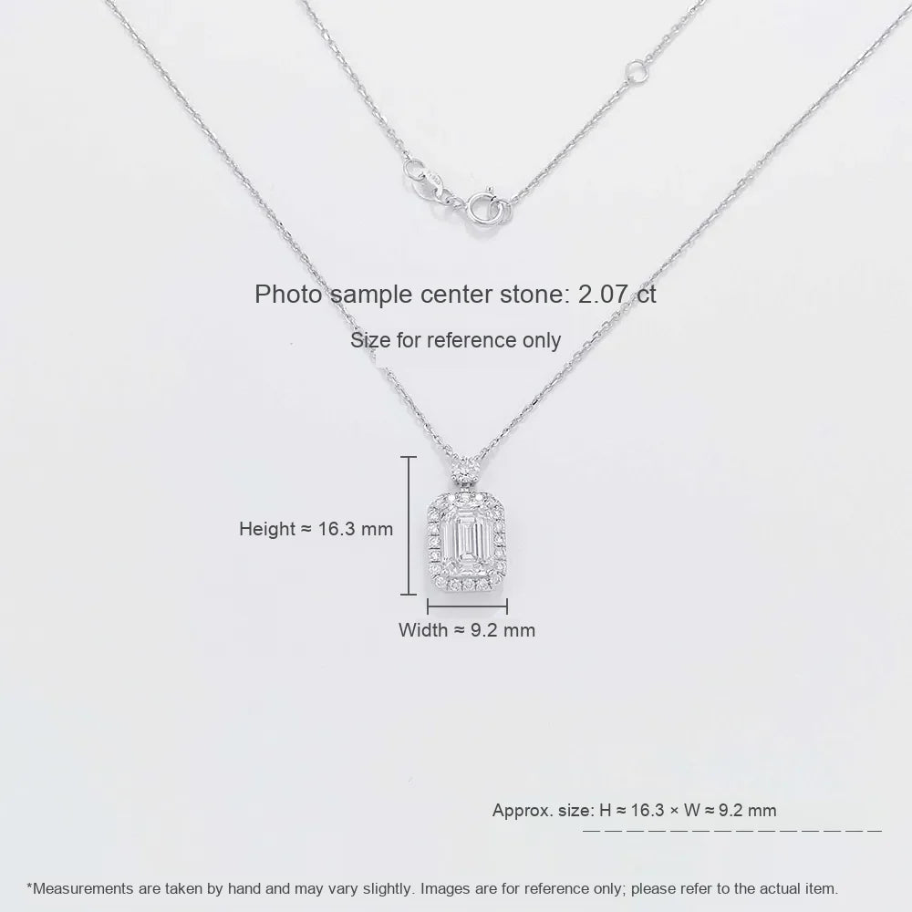 1.04 ct Adjustable Emerald-Cut Lab-Grown Diamond Necklace in PT950 Platinum – APYN0017-PT