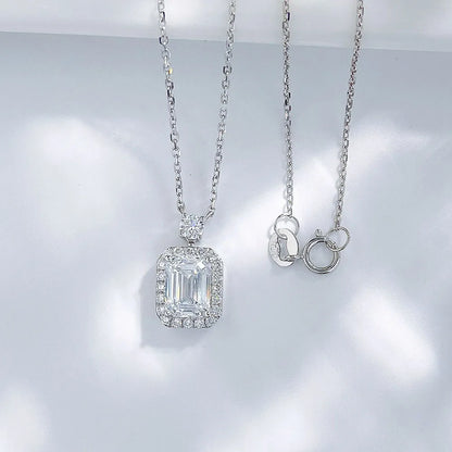 1.02 ct Emerald-Cut Lab-Grown Diamond Necklace in 18K White Gold