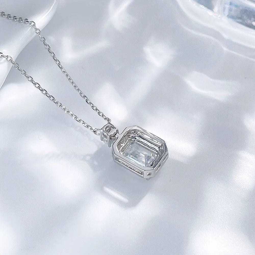 1.02 ct Emerald-Cut Lab-Grown Diamond Necklace in 18K White Gold