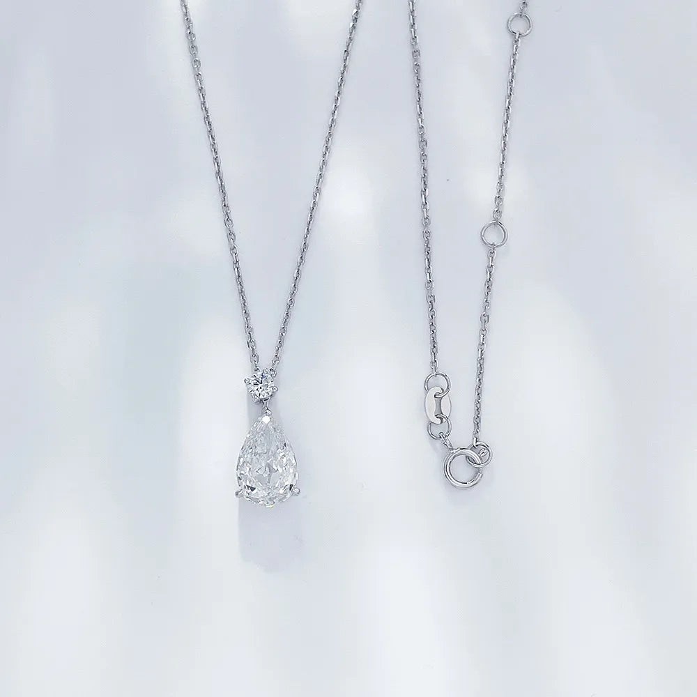 2.4 ct Minimalist Pear-Cut Lab-Grown Diamond Necklace in PT950 Platinum