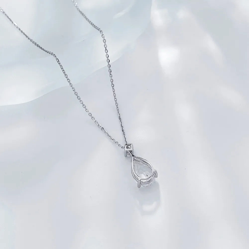 2.4 ct Minimalist Pear-Cut Lab-Grown Diamond Necklace in PT950 Platinum