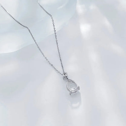 2.4 ct Minimalist Pear-Cut Lab-Grown Diamond Necklace in PT950 Platinum