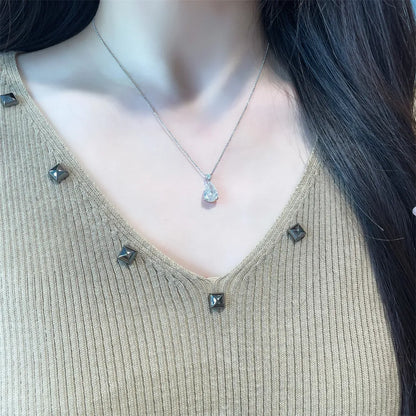 2.4 ct Minimalist Pear-Cut Lab-Grown Diamond Necklace in PT950 Platinum