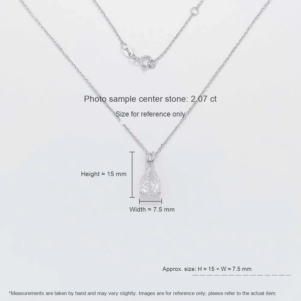 2.4 ct Minimalist Pear-Cut Lab-Grown Diamond Necklace in PT950 Platinum
