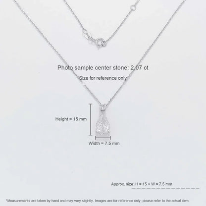 2.4 ct Minimalist Pear-Cut Lab-Grown Diamond Necklace in PT950 Platinum