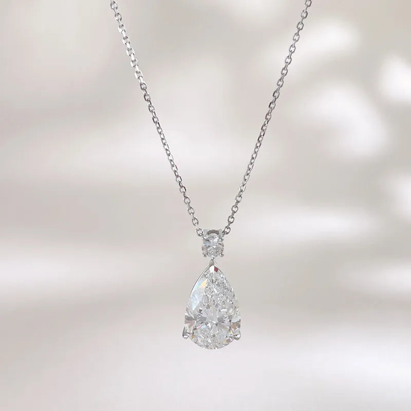 3.03 ct Celestial Adjustable Pear-Cut Lab-Grown Diamond Necklace in 18K White Gold